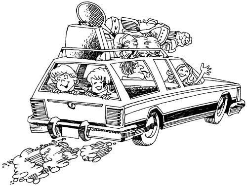 Holiday Travel: Family in Station Wagon