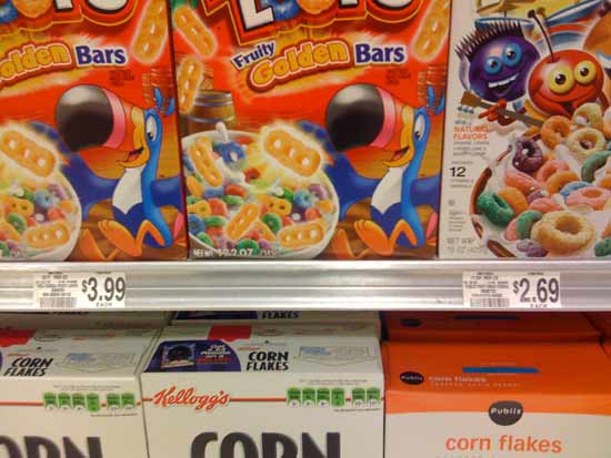 Unit Prices for cereal in the grocery store
